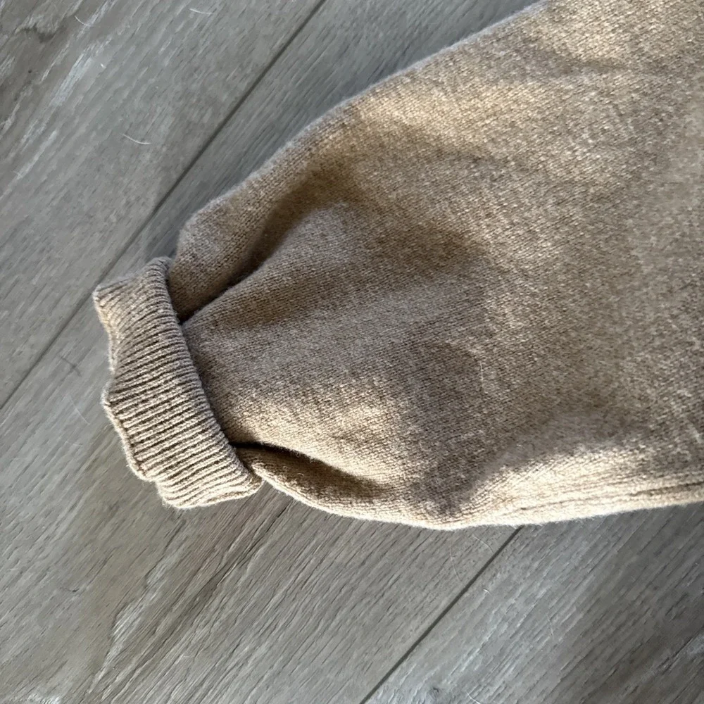 Brooks‎ Brothers Mens Sweater Camel Tan 100% Lambswool V-neck Pullover XL